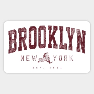 Brooklyn NY Arched Distressed Retro Print Magnet
